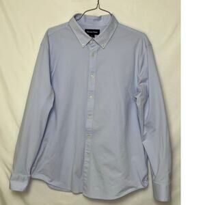 Mizzen + Main Men’s 2XL Trim Blue Oxford Shirt Long Sleeve Button Front Dress